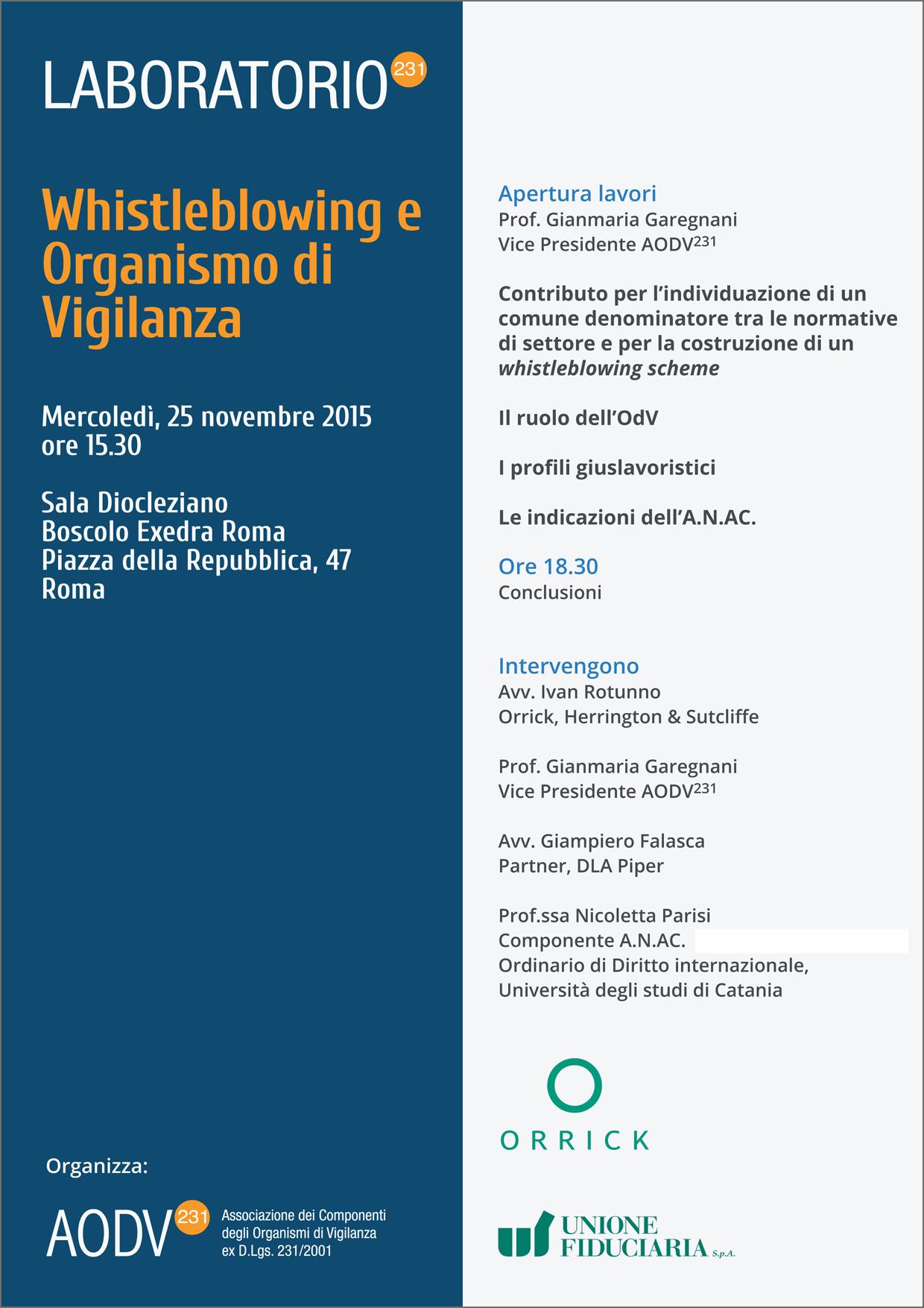 Whistleblowing e Organismo di Vigilanza